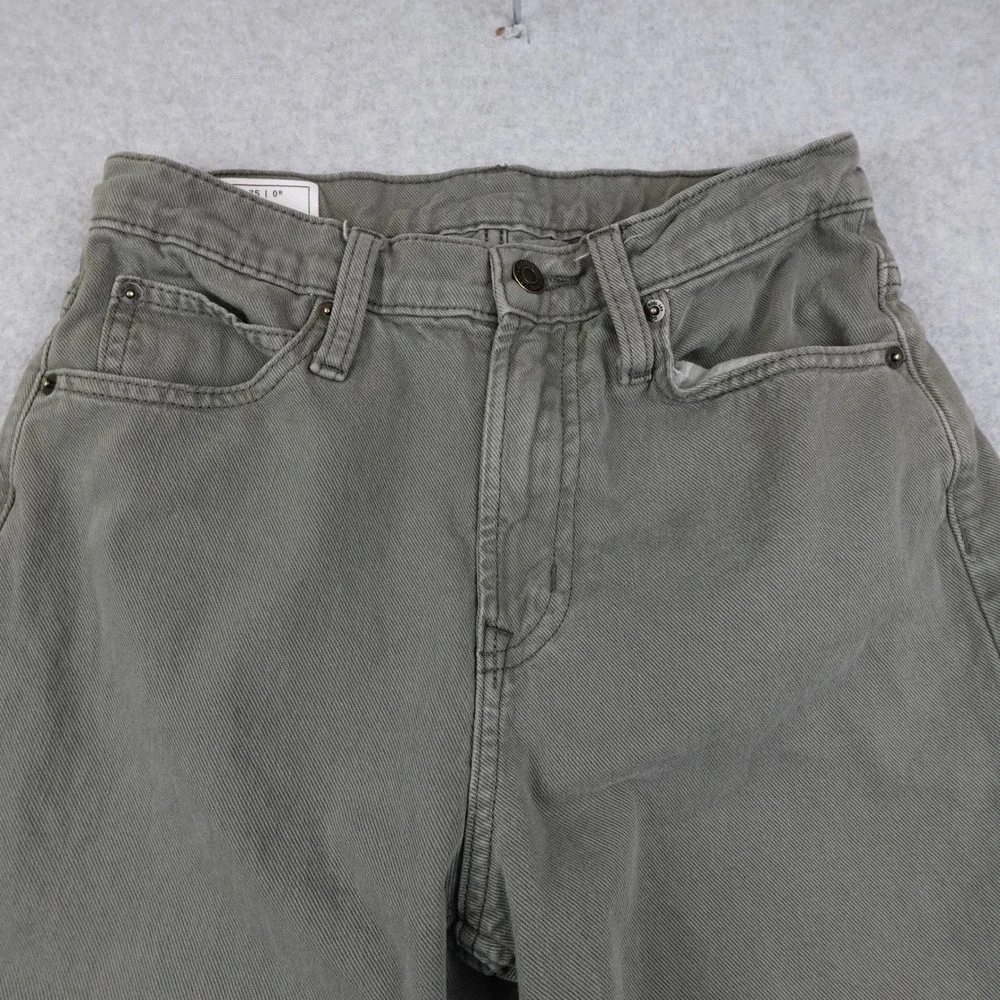 Women's High-Rise Wide Leg Jeans in Olive Green